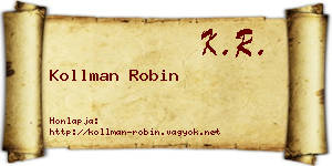 Kollman Robin névjegykártya